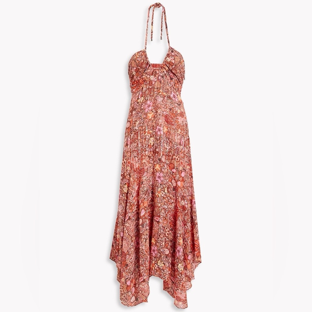NWT A.L.C. Amina Silk Halter Dress - Orange Pink Sorbet - Size 0 ALC Dress